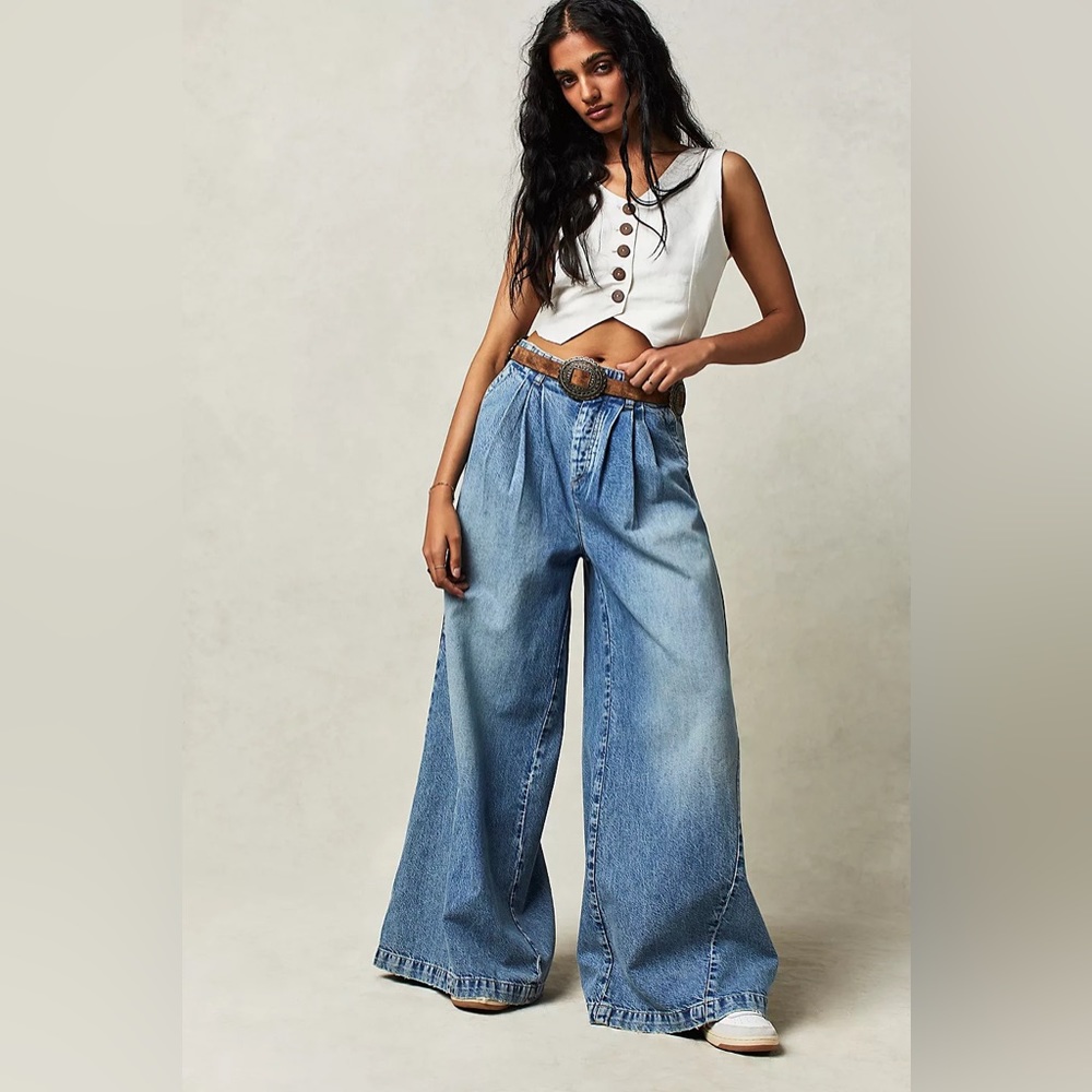 FREE PEOPLE Equinox Denim Trousers NWT